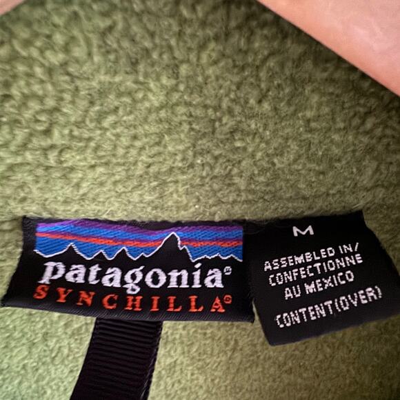 Patagonia Synchilla Green Pullover Vintage 25745 Half Zip Fleece Size Medium Men - Picture 2 of 6
